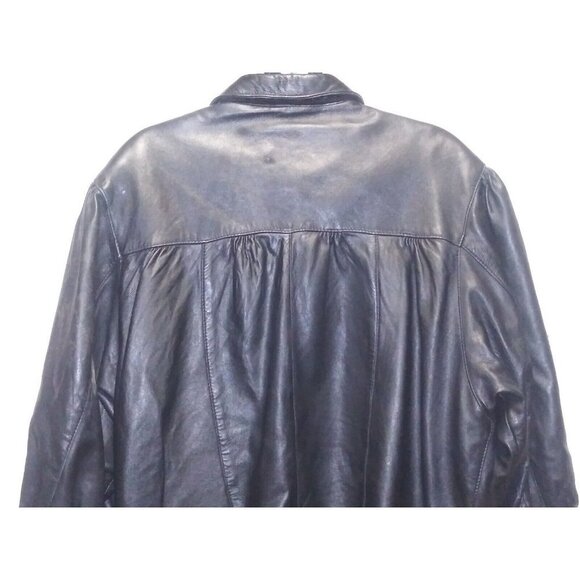 VTG Jean Pierre Leather Jacket Womens sheepskin L/XL/XXL balloon sleeve button - Picture 8 of 10